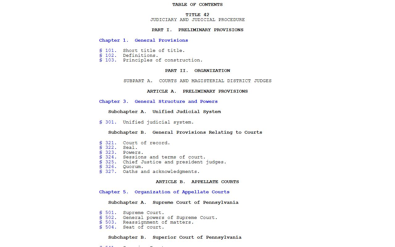 Pennsylvania Title 42 judiciary provisions for Philadelphia County records